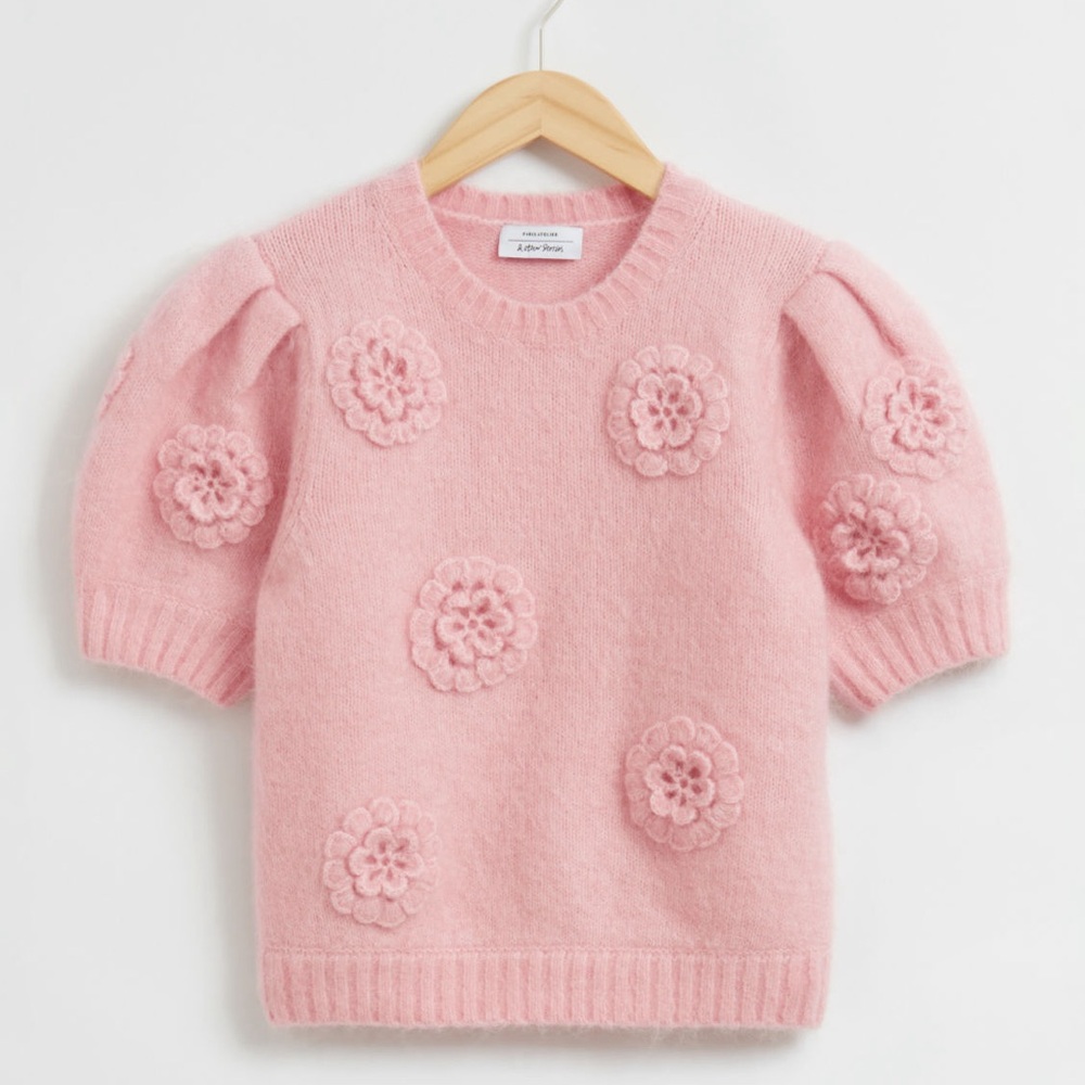 & Other Stories loose-fit rose kitted top in Dusty pink. NWT